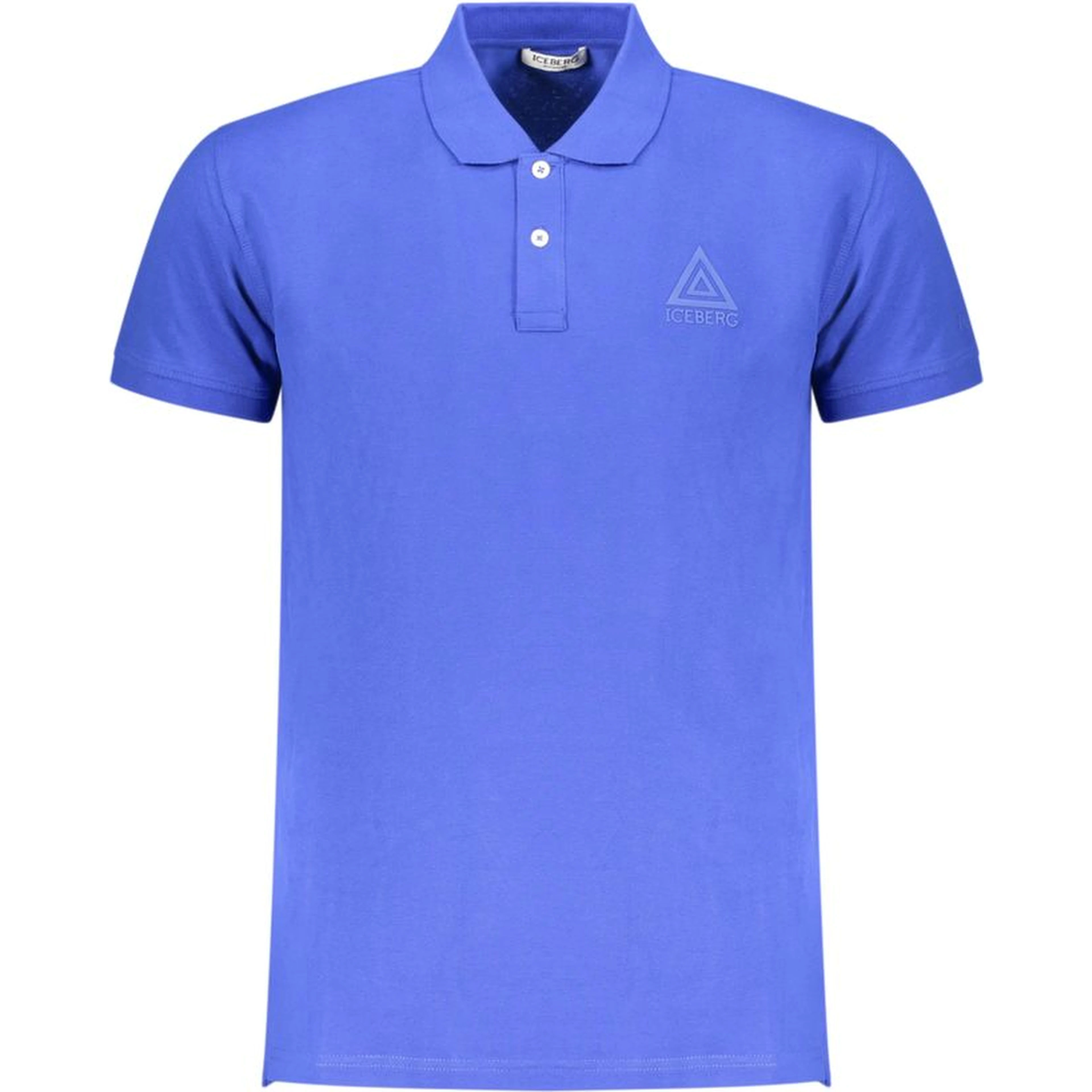 Blue Cotton Men Polo Shirt