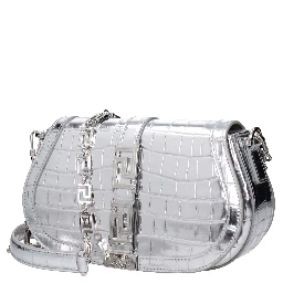 Gray Leather Shoulder Bag