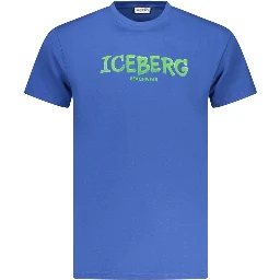 Blue Cotton Men's T-Shirt