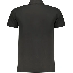 Black Cotton Men Polo Shirt