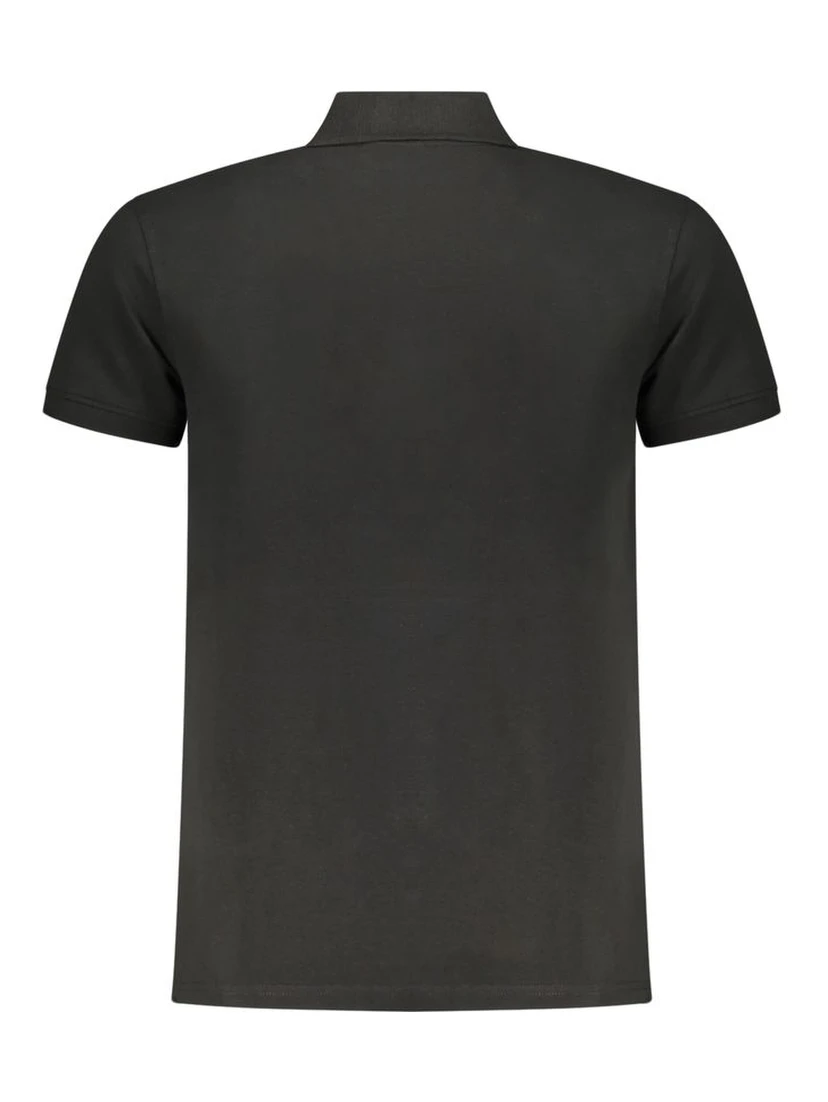 Black Cotton Men Polo Shirt