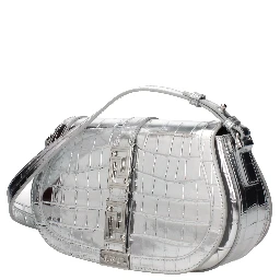 Gray Leather Shoulder Bag