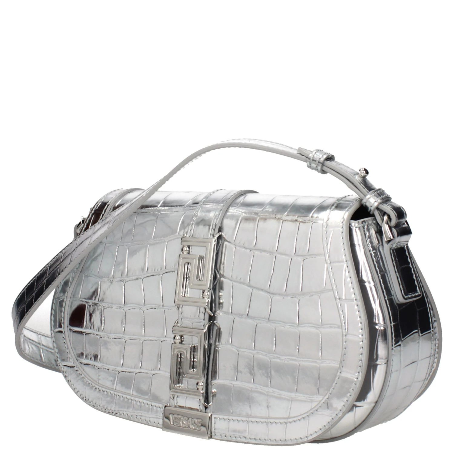 Gray Leather Shoulder Bag