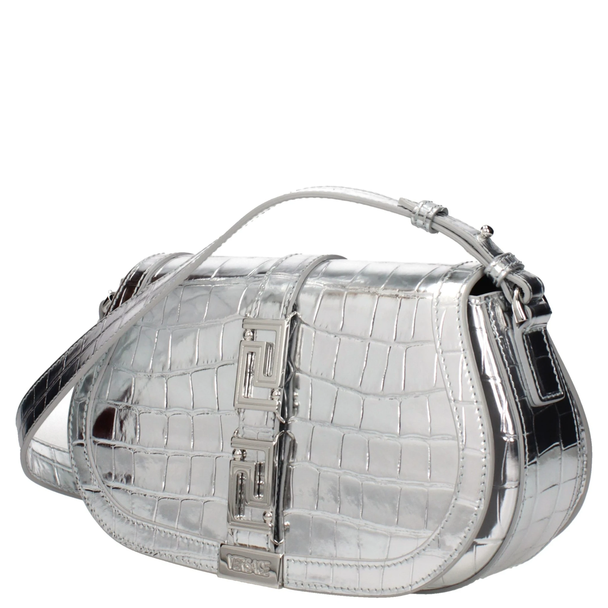 Gray Leather Shoulder Bag