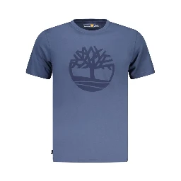 Blue Cotton Men T-Shirt