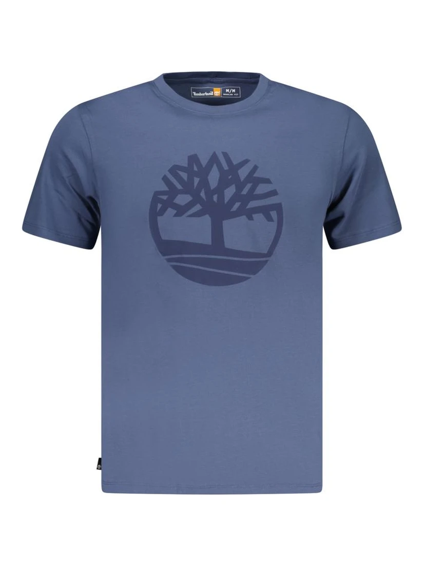 Blue Cotton Men T-Shirt