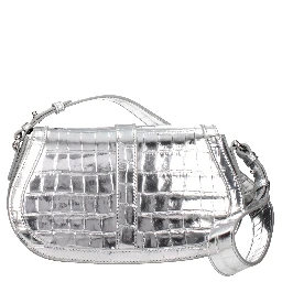 Gray Leather Shoulder Bag