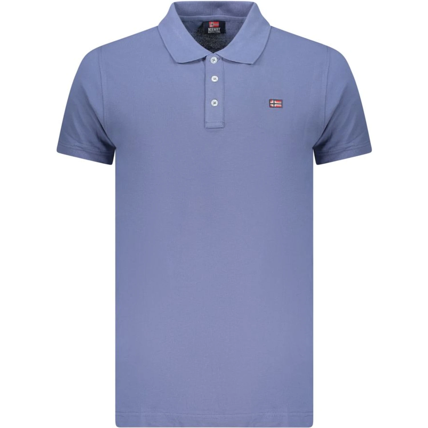 Blue Cotton Men Polo