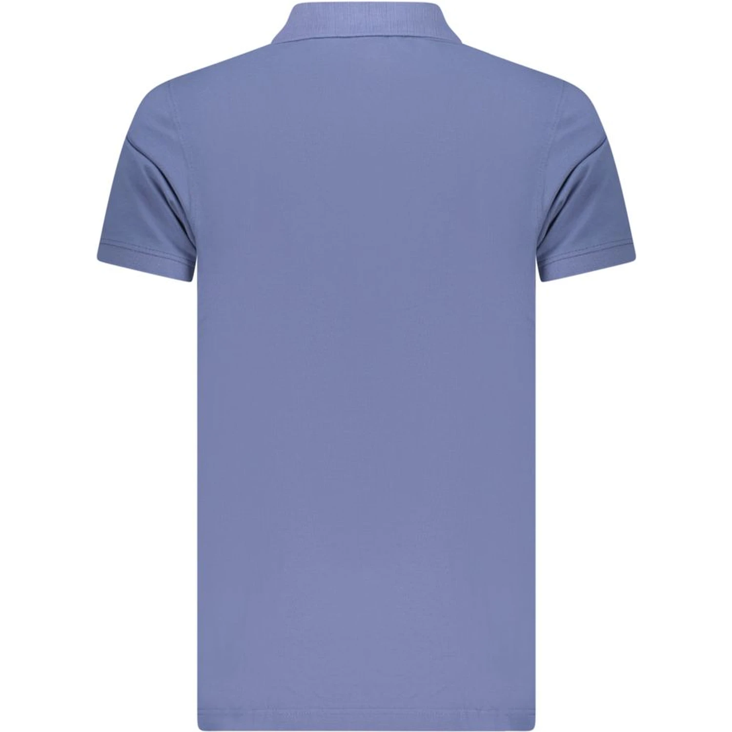 Blue Cotton Men Polo