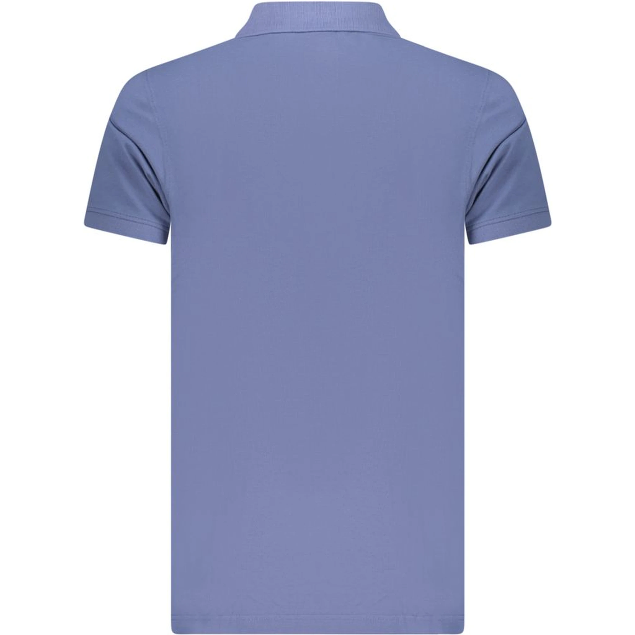 Blue Cotton Men Polo