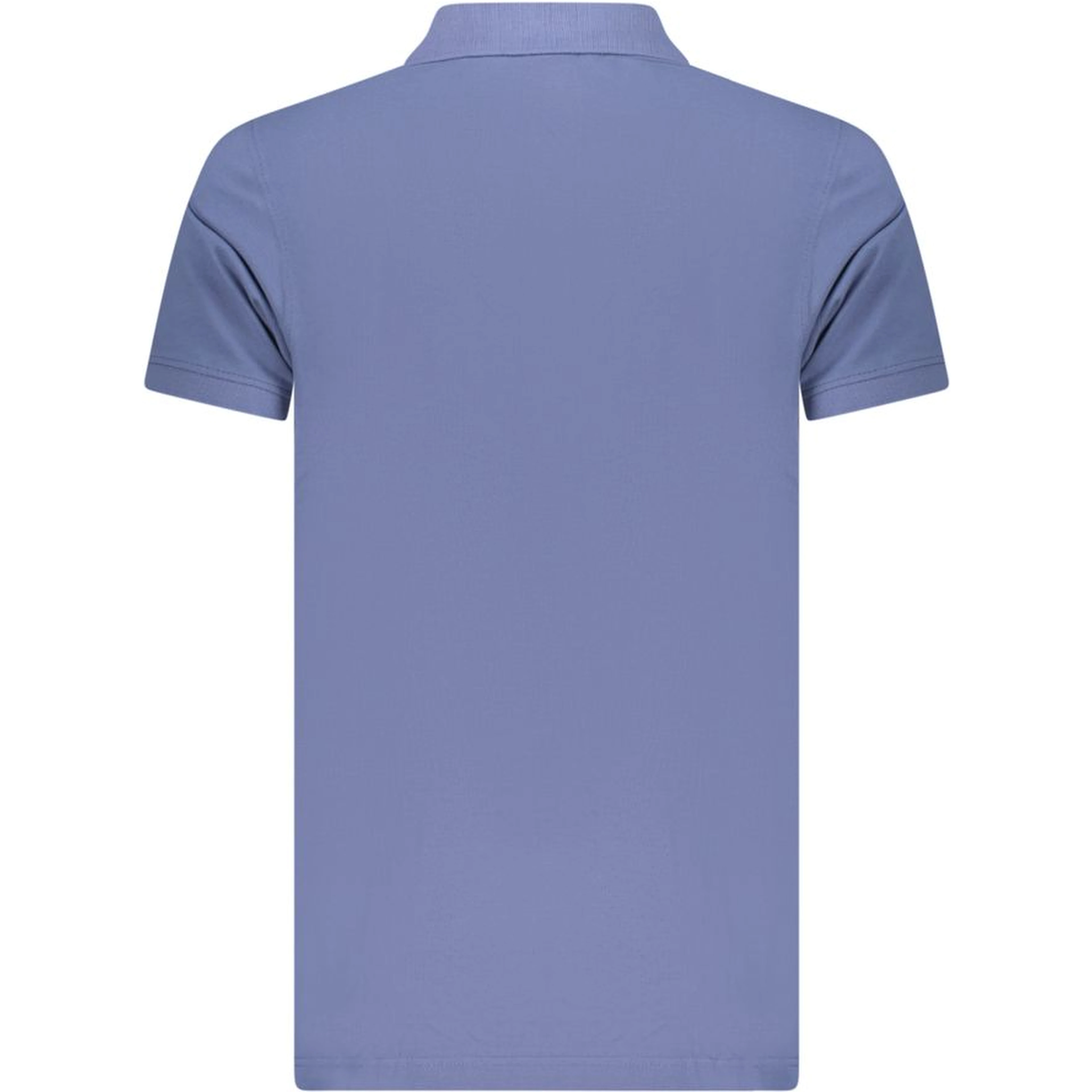 Blue Cotton Men Polo