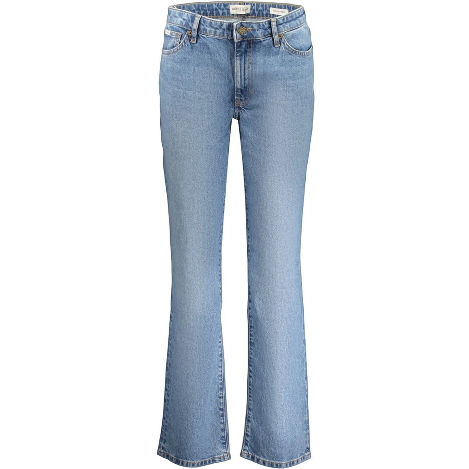 Blue Cotton Straight-Leg Jeans