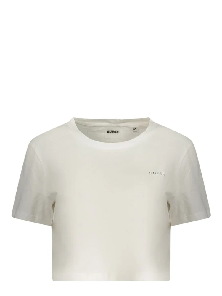 White Cotton Women T-Shirt