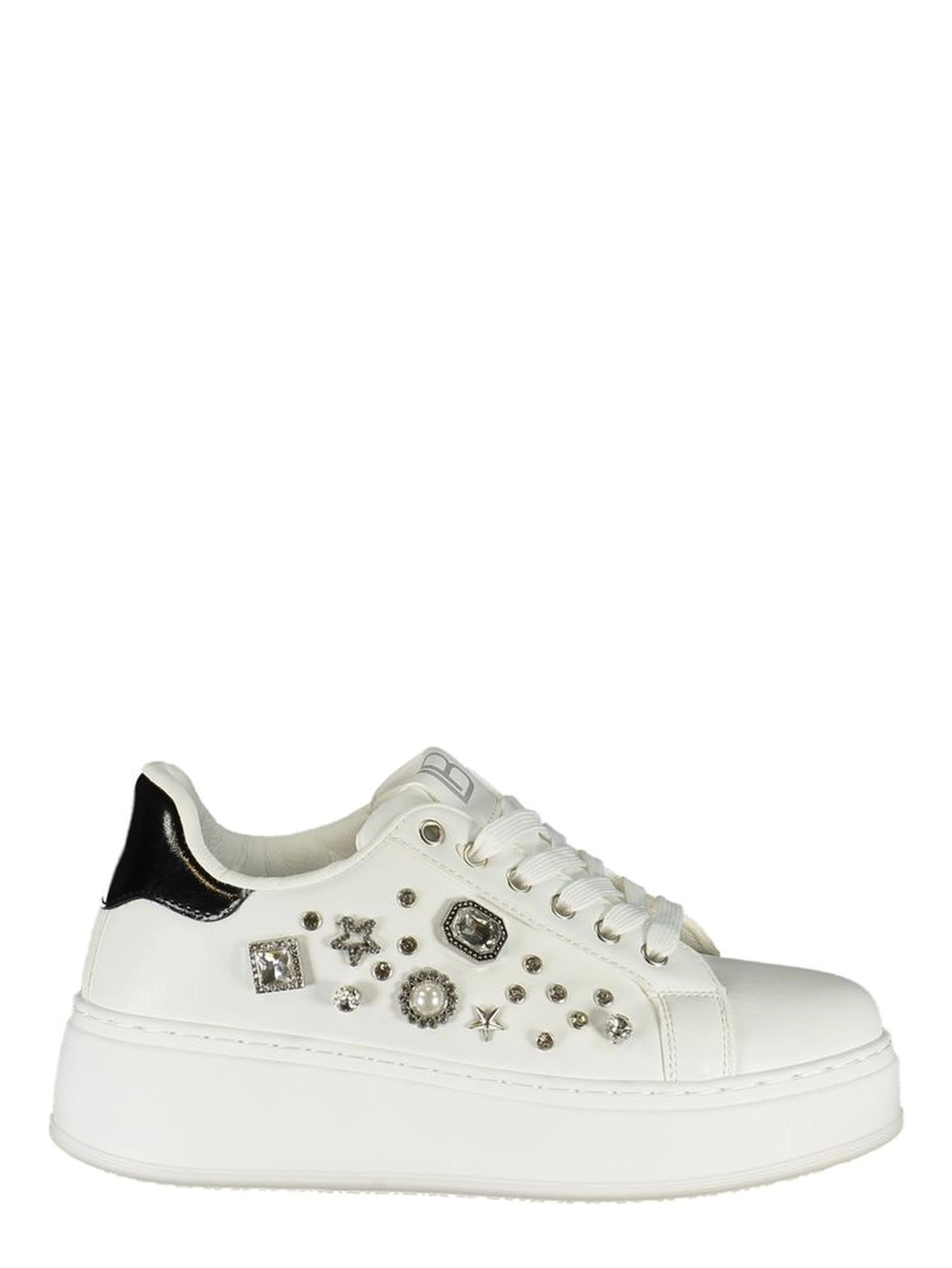 White Polyurethane Women Sneaker