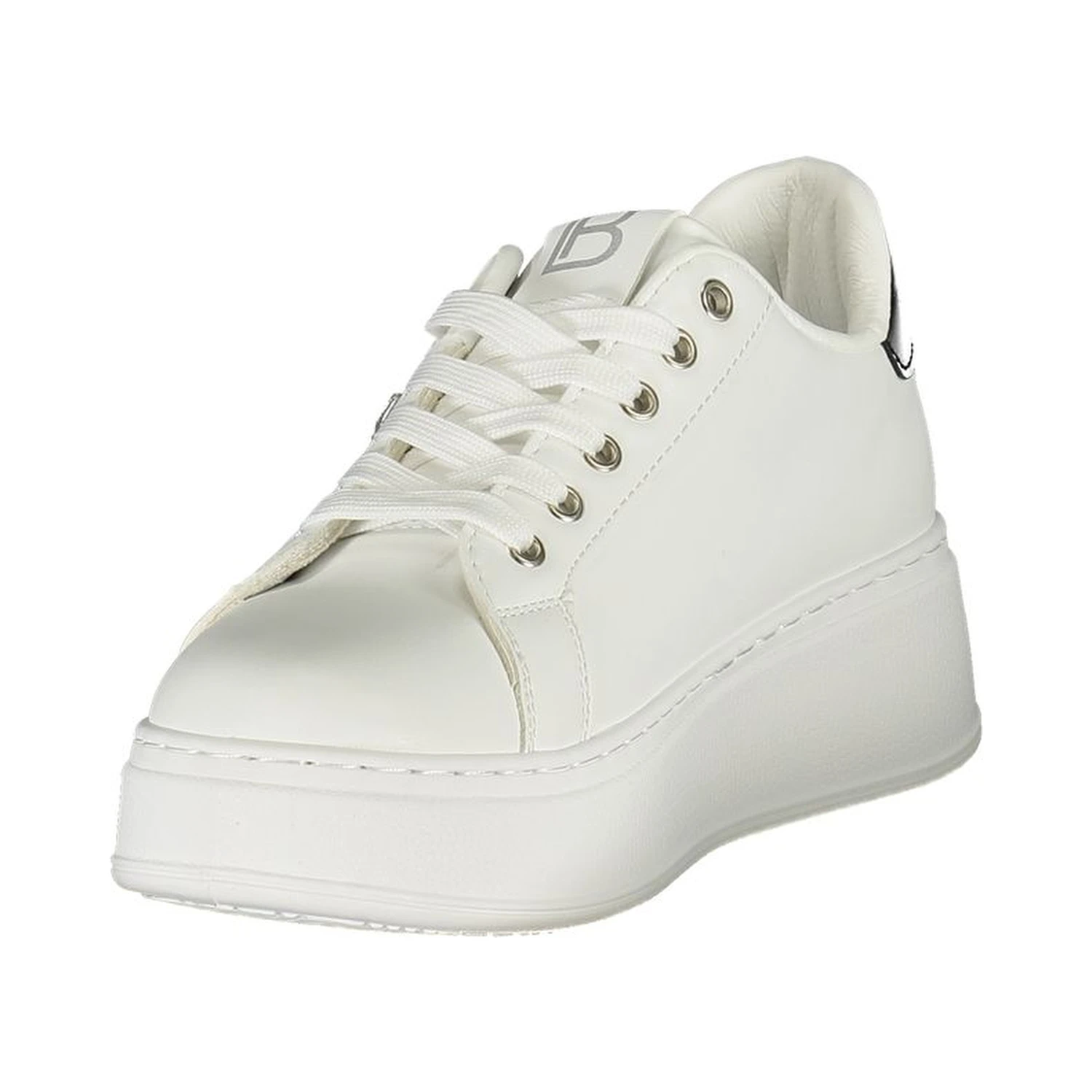 White Polyurethane Women Sneaker