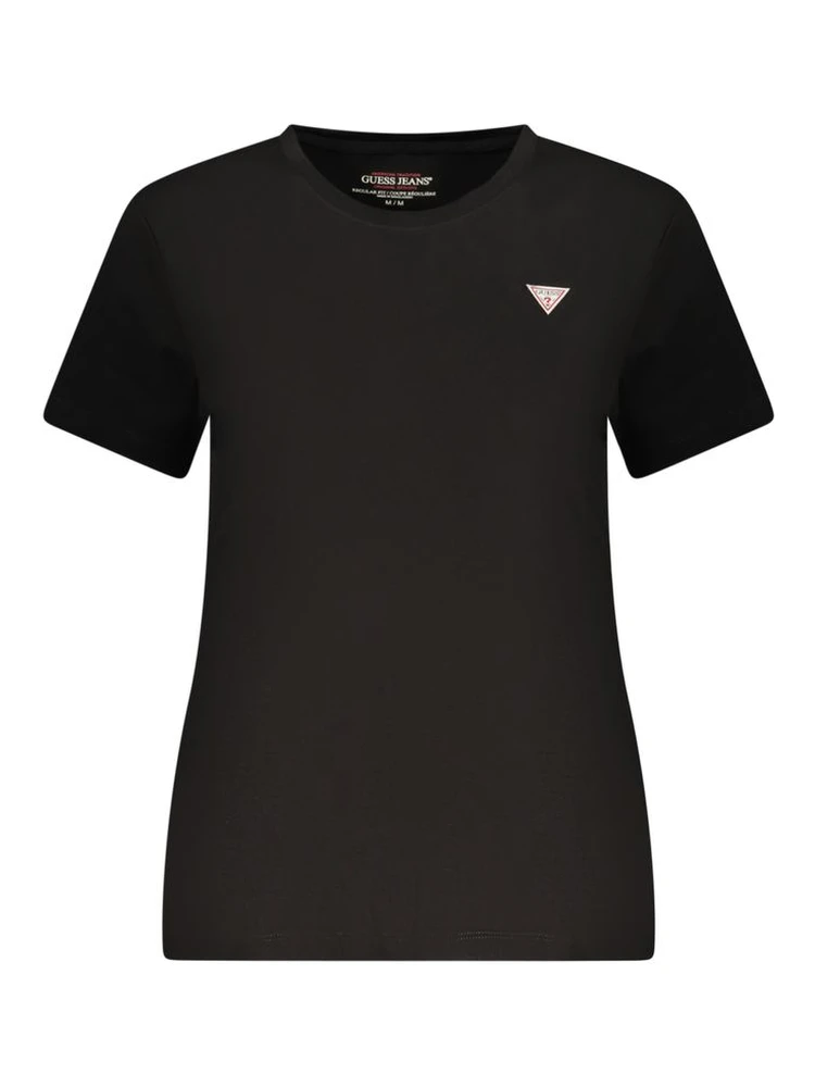 Black Cotton Women T-Shirt