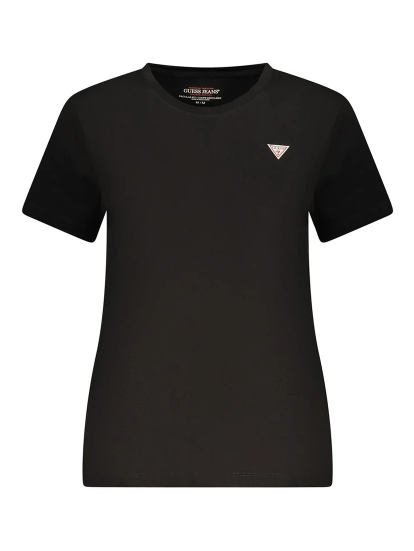 Black Cotton Women T-Shirt