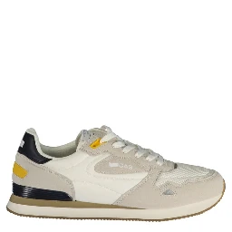 White Polyester Athletic Sneakers