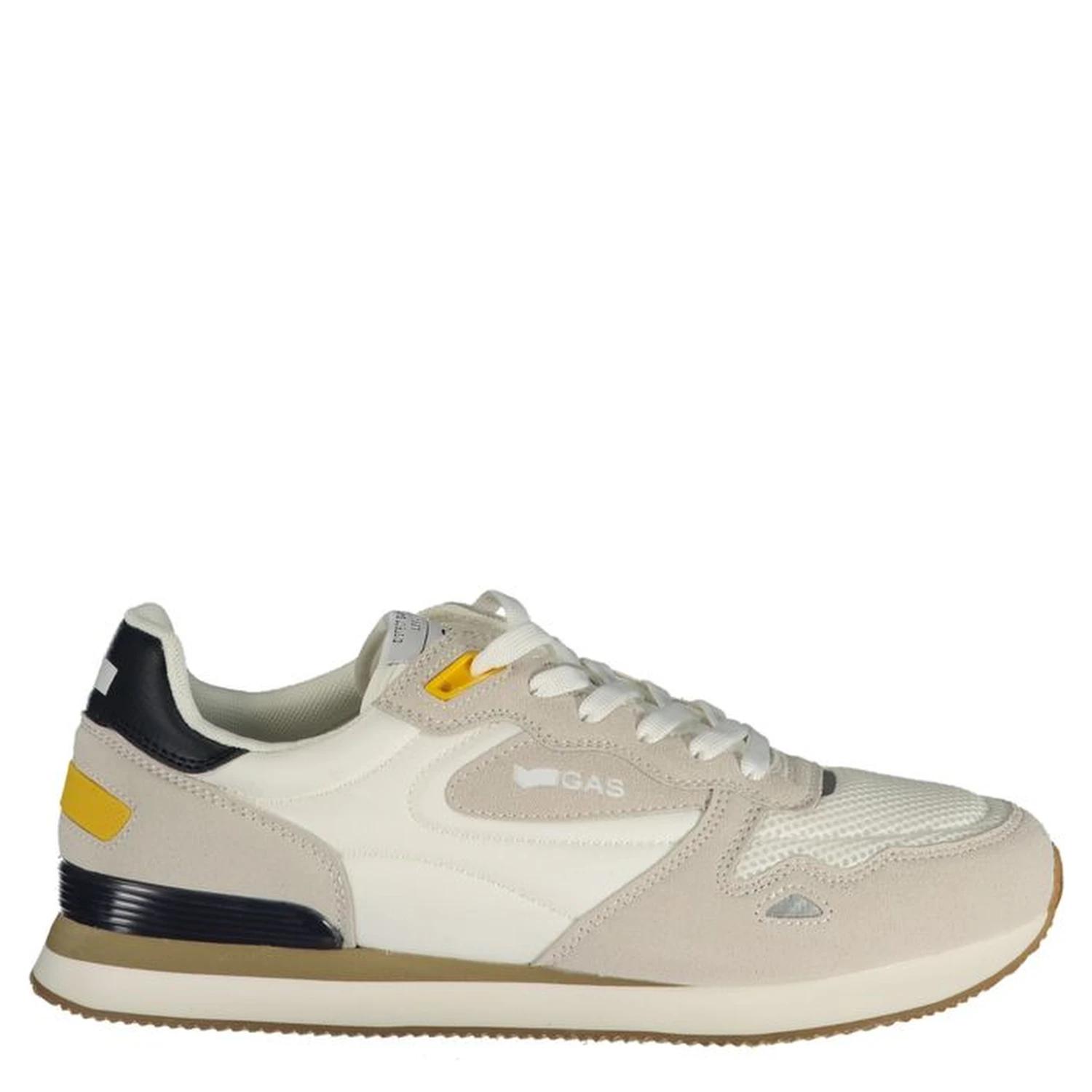 White Polyester Athletic Sneakers
