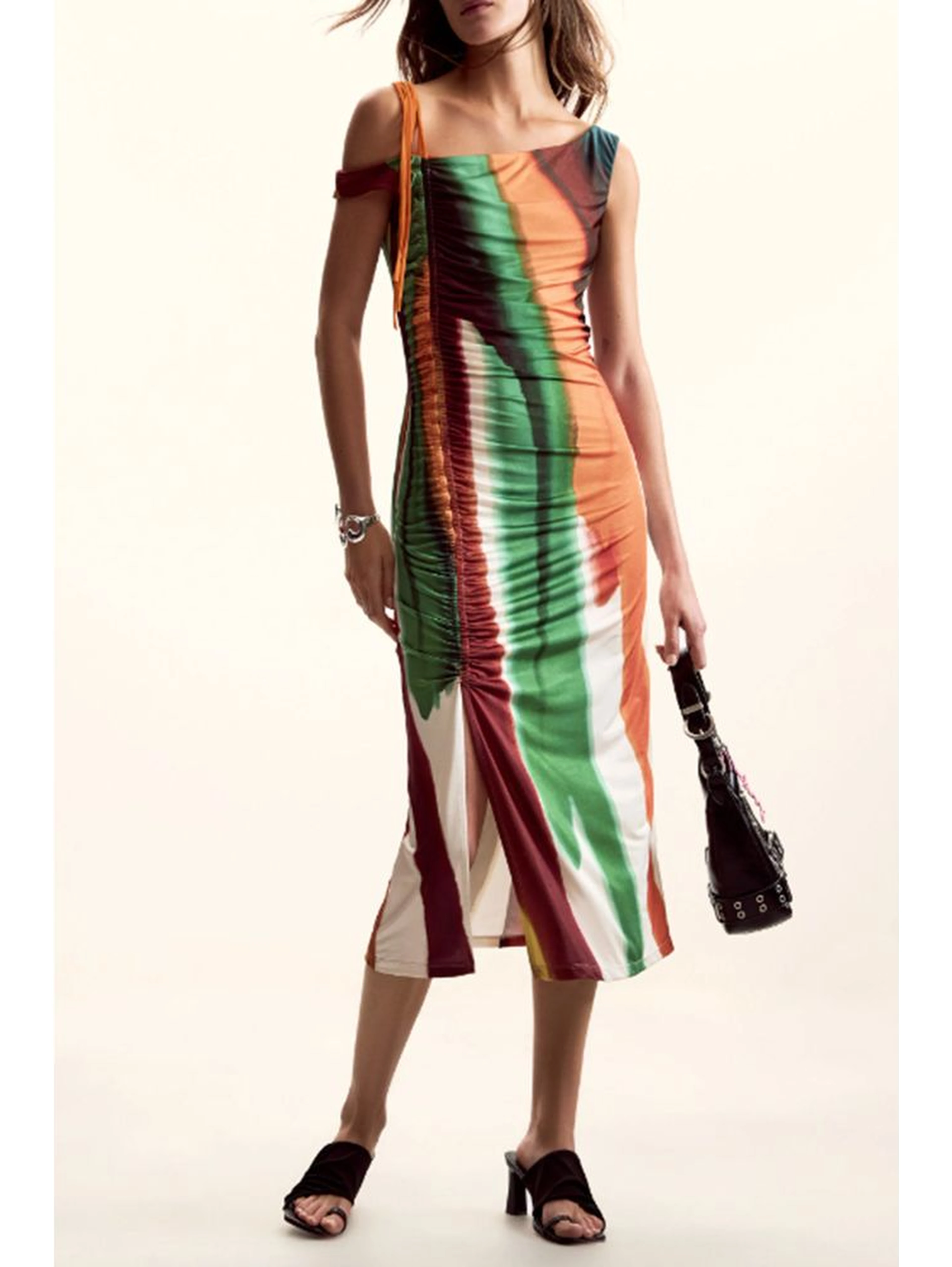 Marrone Polyester Women Dress