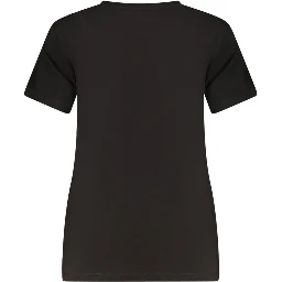 Black Cotton Women T-Shirt