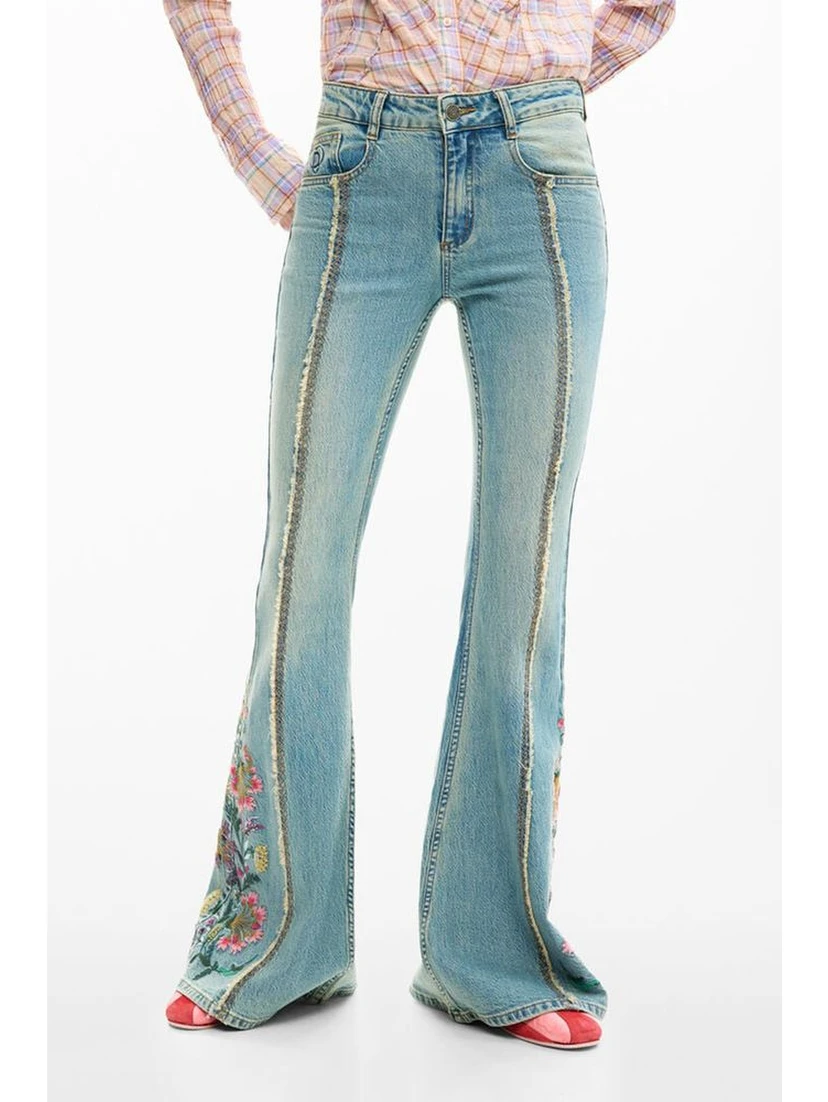 Azzurro Cotton Women Jeans