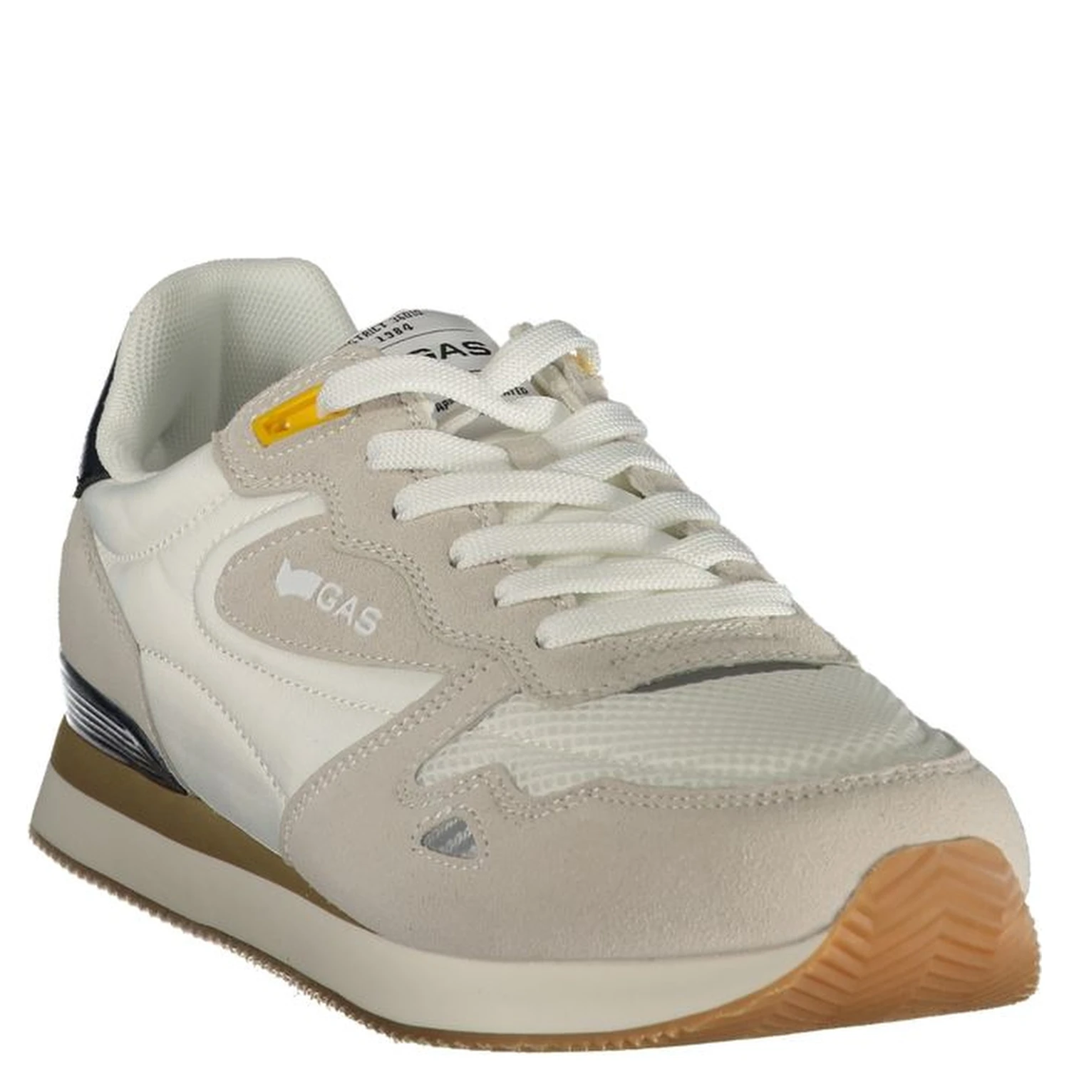 White Polyester Athletic Sneakers