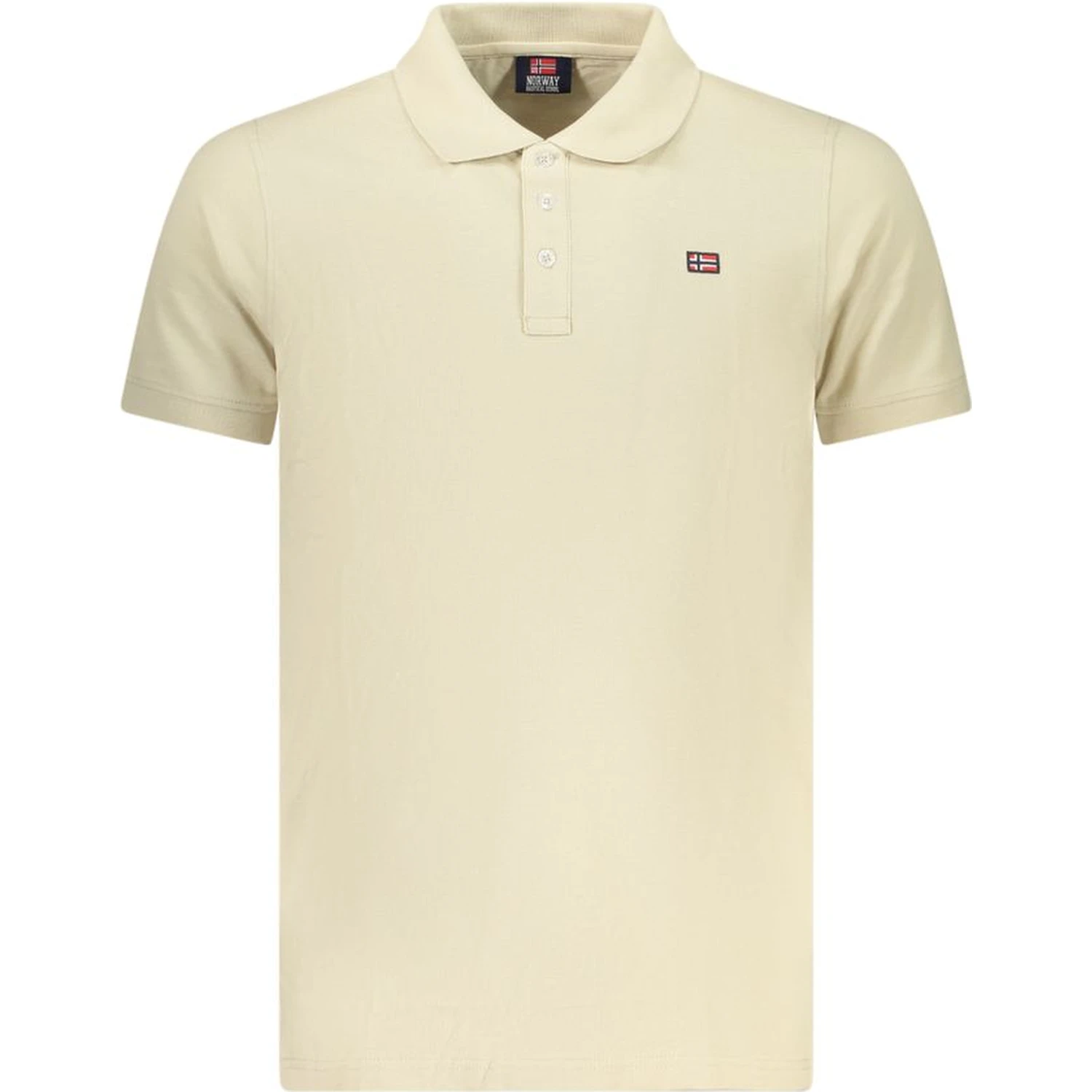 Beige Cotton Men Polo Shirt