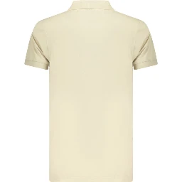 Beige Cotton Men Polo Shirt