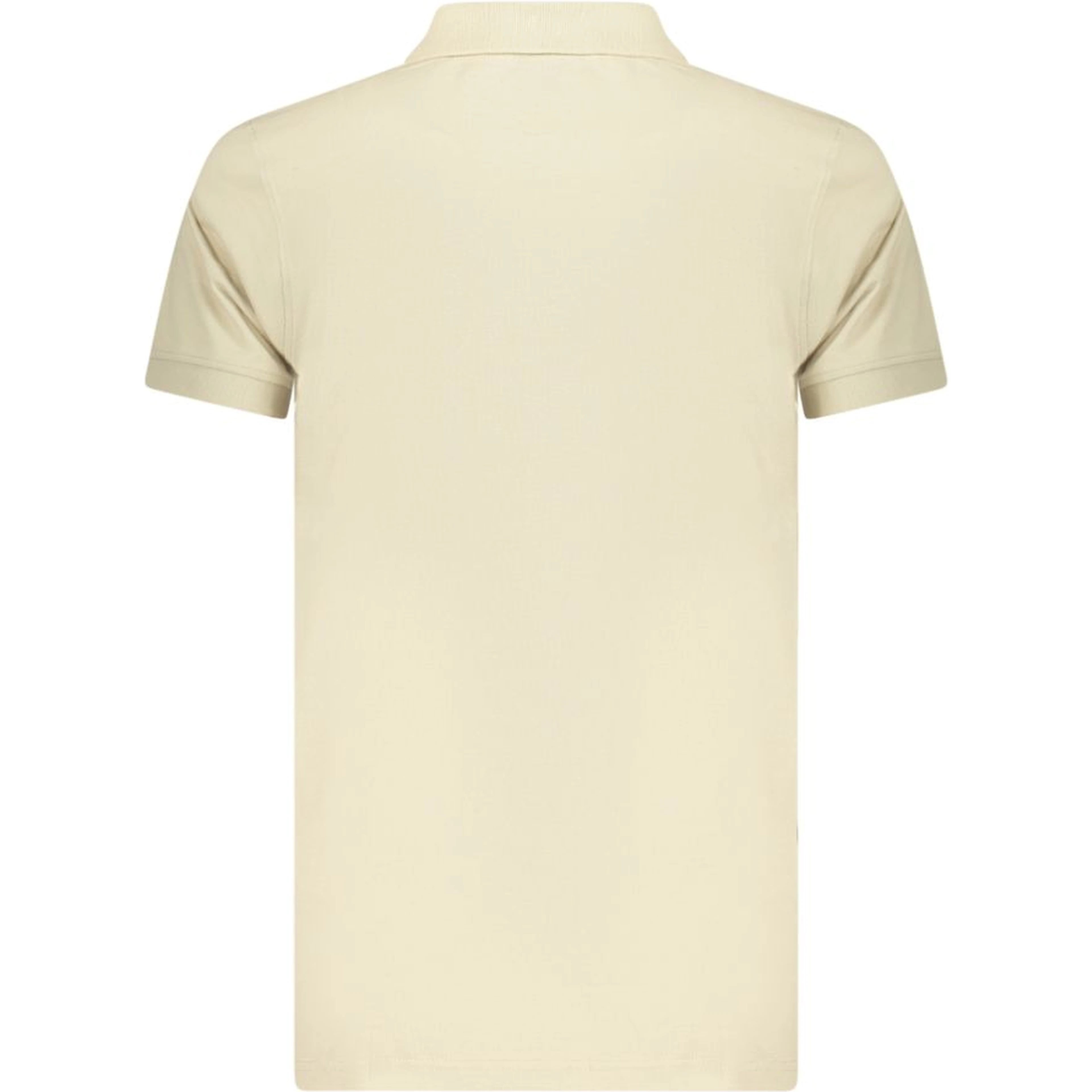 Beige Cotton Men Polo Shirt