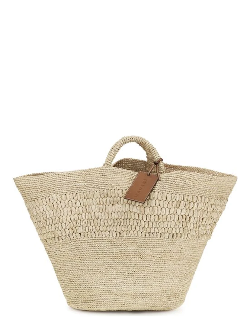 Beige Raffia Handbag