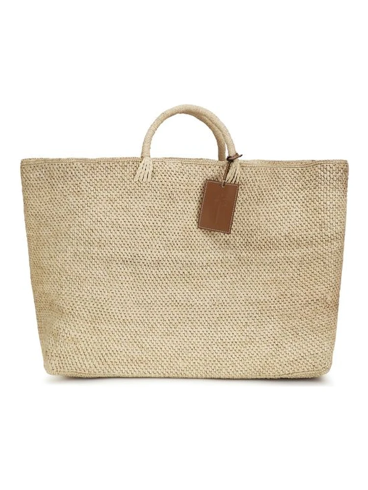 Beige Raffia Handbag