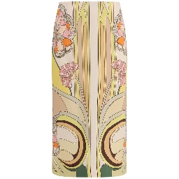 Multicolor Viscose Long Skirt
