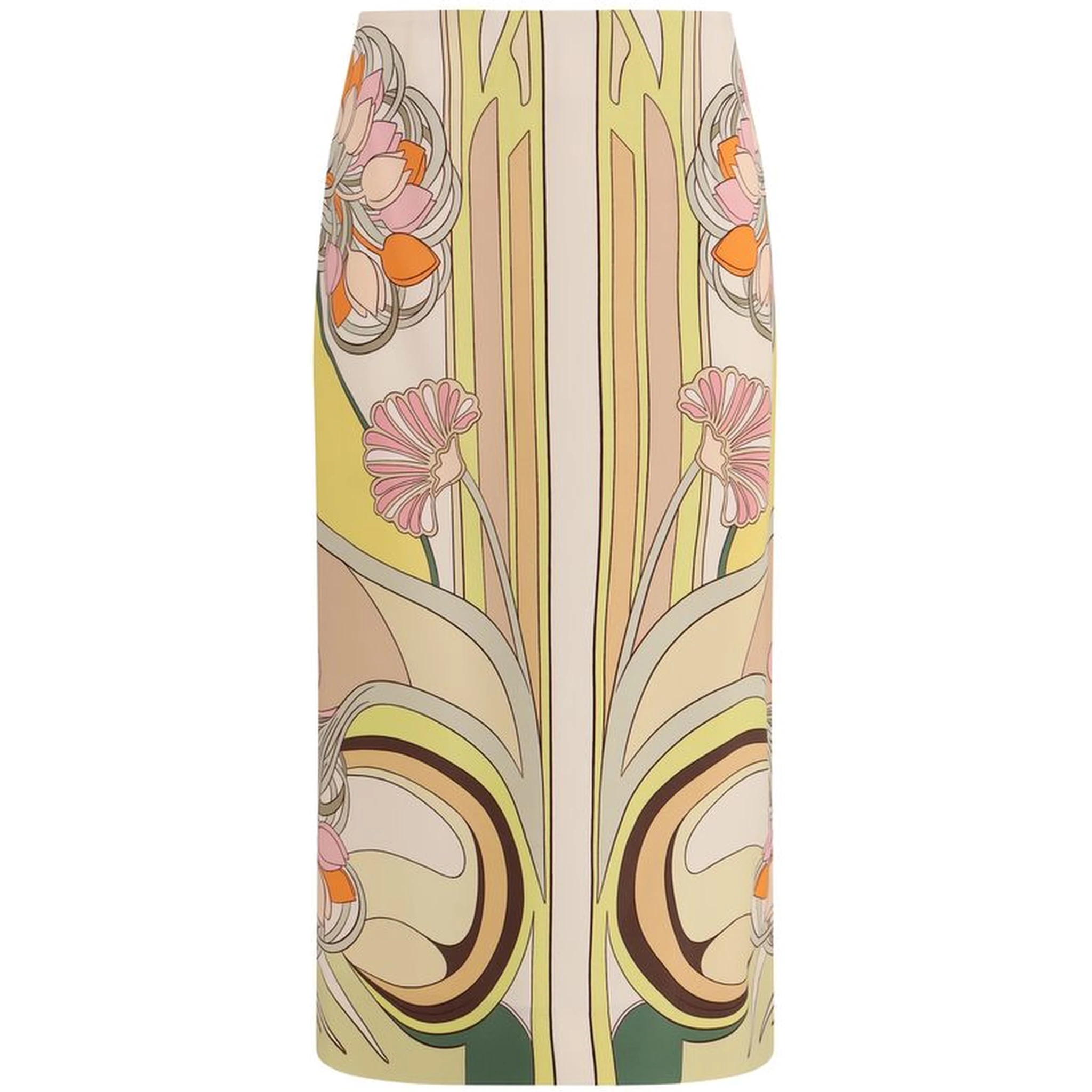 Multicolor Viscose Long Skirt