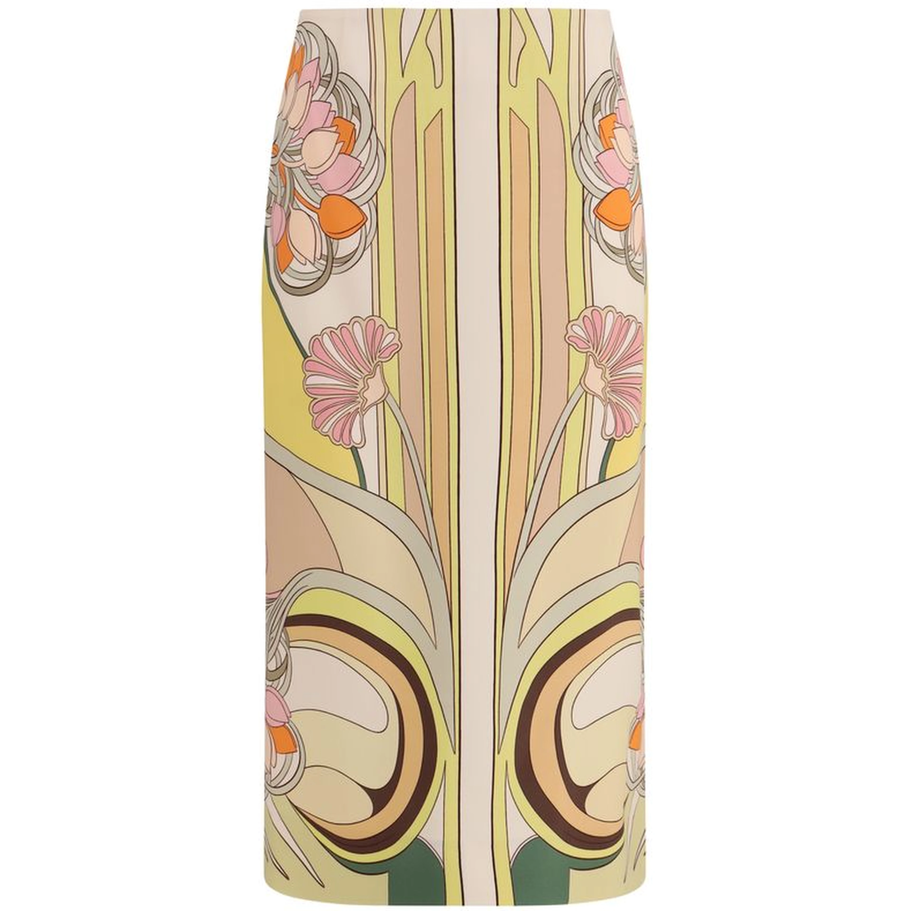 Multicolor Viscose Long Skirt