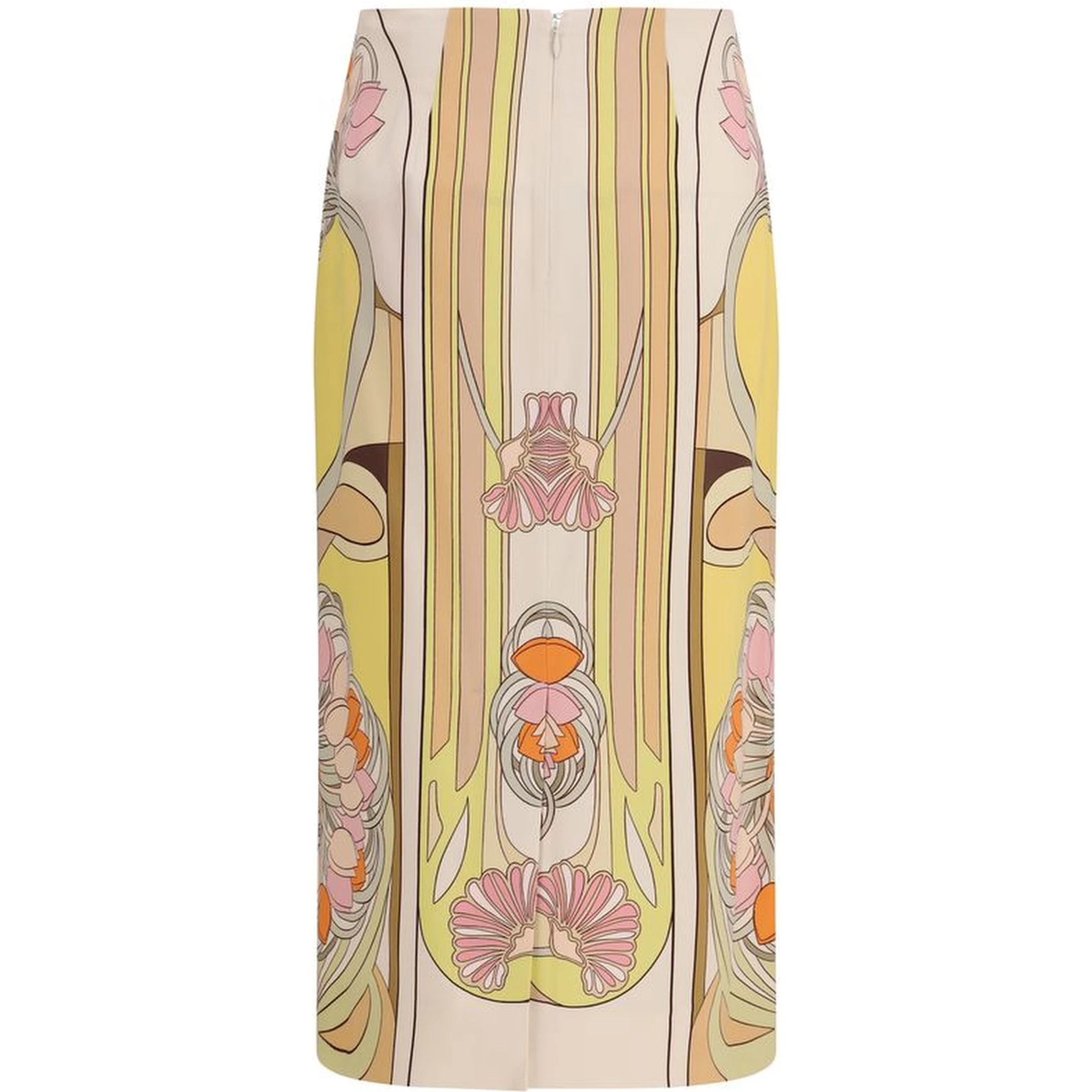 Multicolor Viscose Long Skirt
