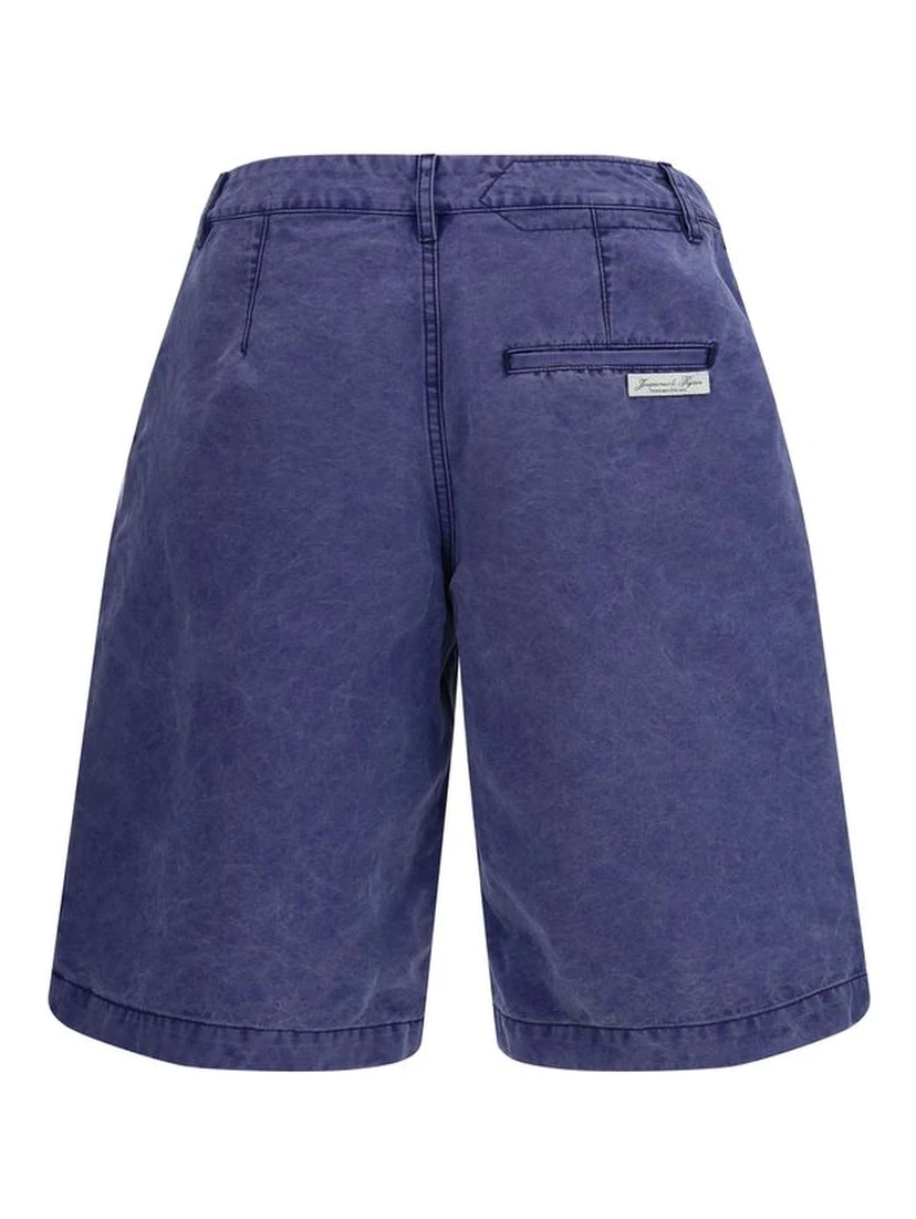 Blue Cotton Bermuda Shorts