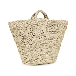 Beige Raffia Handbag