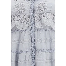 Blue Cotton Casual Dress