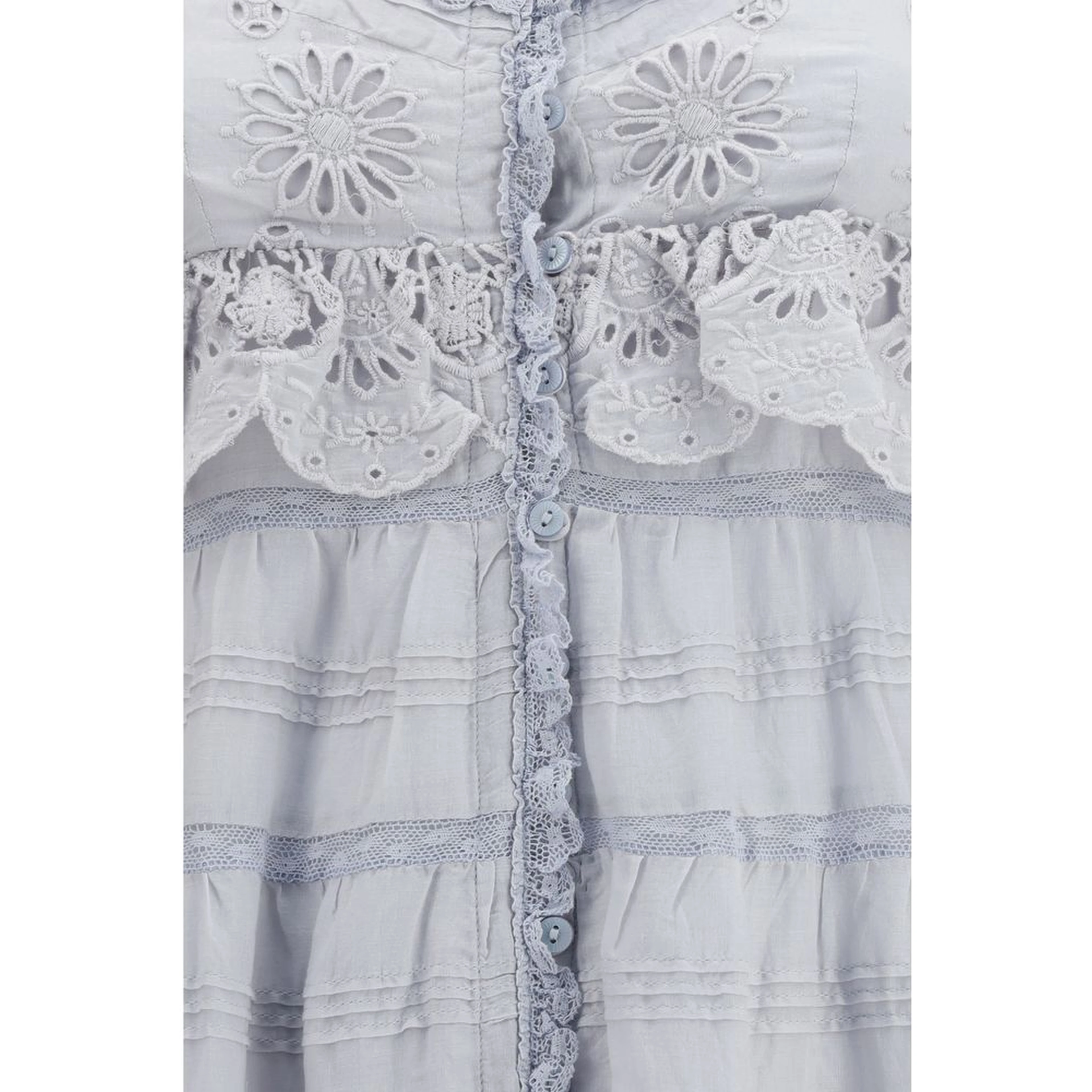 Blue Cotton Casual Dress