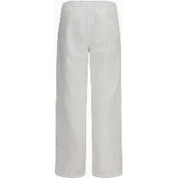 White Cotton Casual Pants