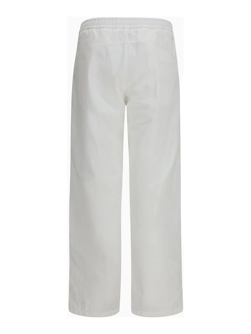 White Cotton Casual Pants