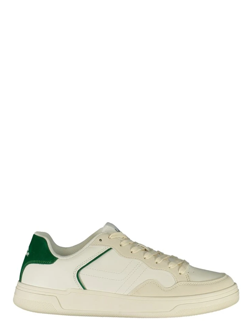 White Polyester Athletic Sneakers