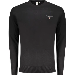 Black Cotton Men's Sweater