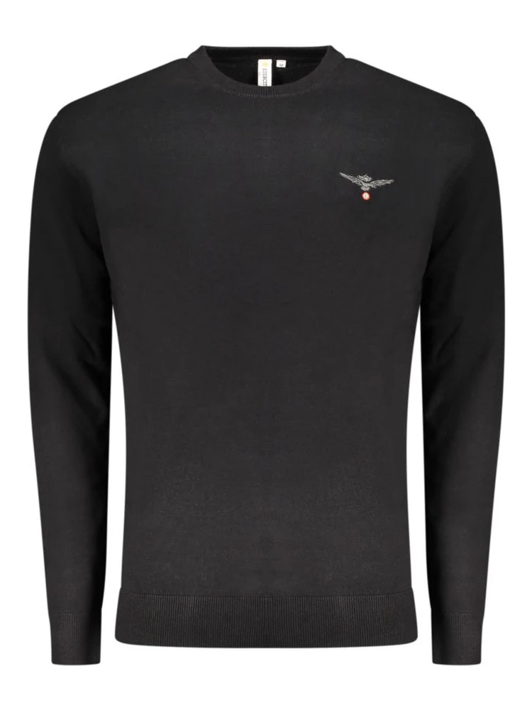 Black Cotton Men's Sweater