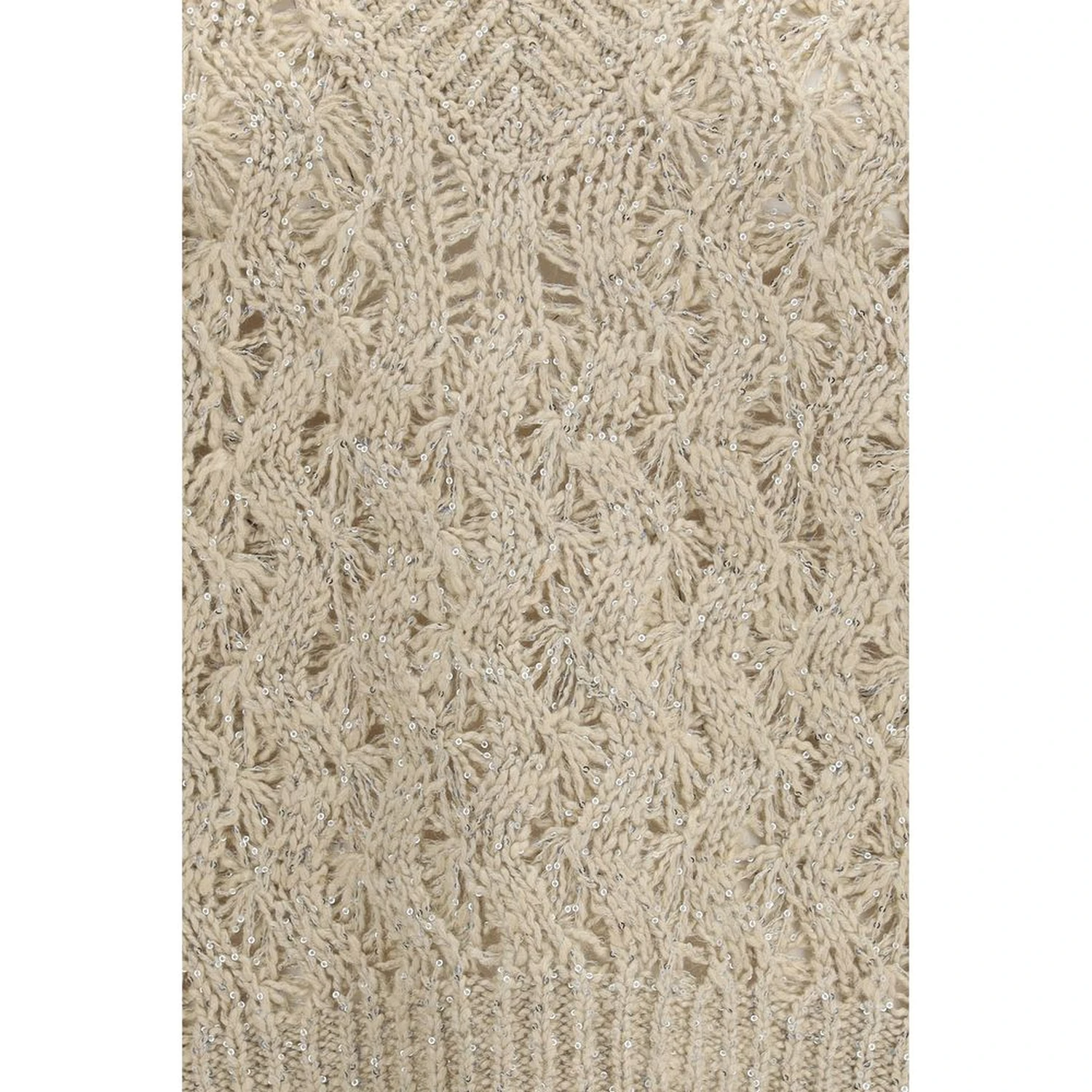 Beige Silk Sleeveles Sweater
