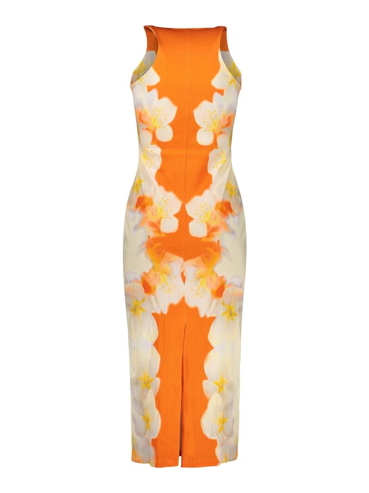 Orange Elastane Casual Dress alternative