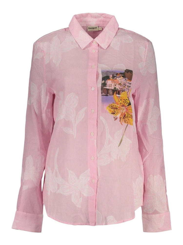 Pink Cotton Pattern Shirt