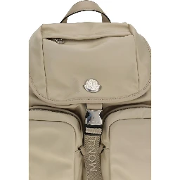 Beige Polyamide Backpack
