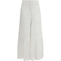White Viscose Long Skirt